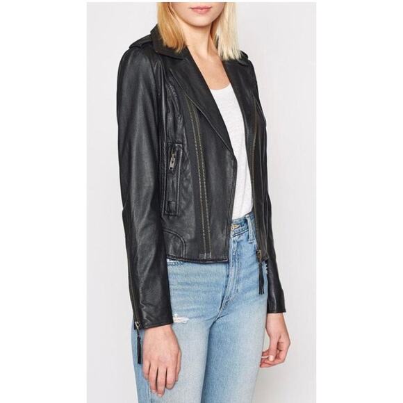 Joie Ailey Leather Moto Jacket in Sergeant Blue - Picture 11 of 16